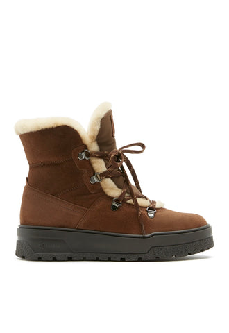 Excellent Shearling-Lined Suede Bootie in Caramel