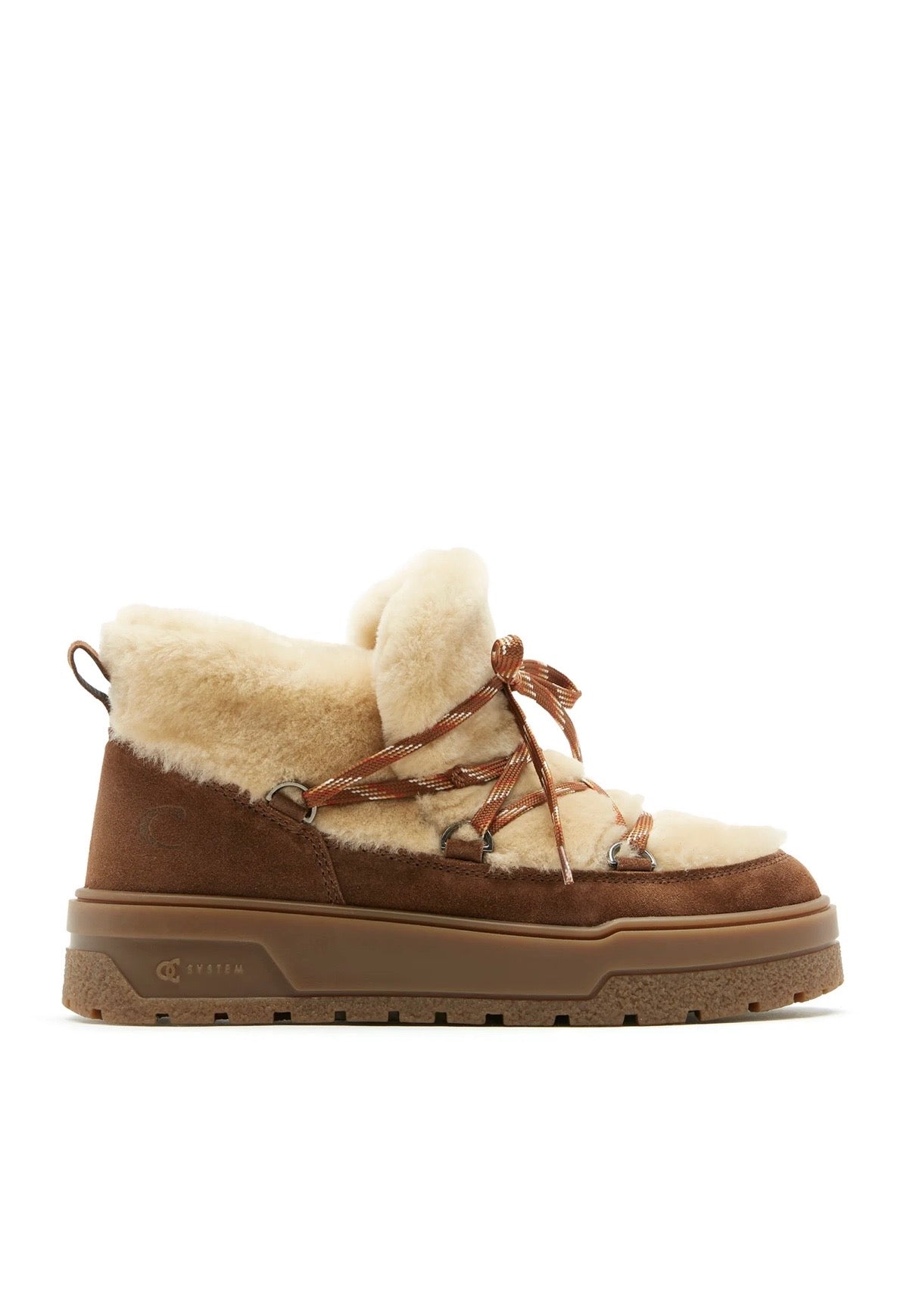Epic Shearling-Lined Suede Bootie in Caramel
