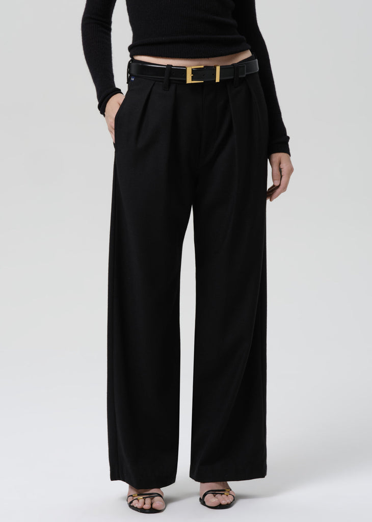 Ines Italian Virgin Wool Trouser in Black