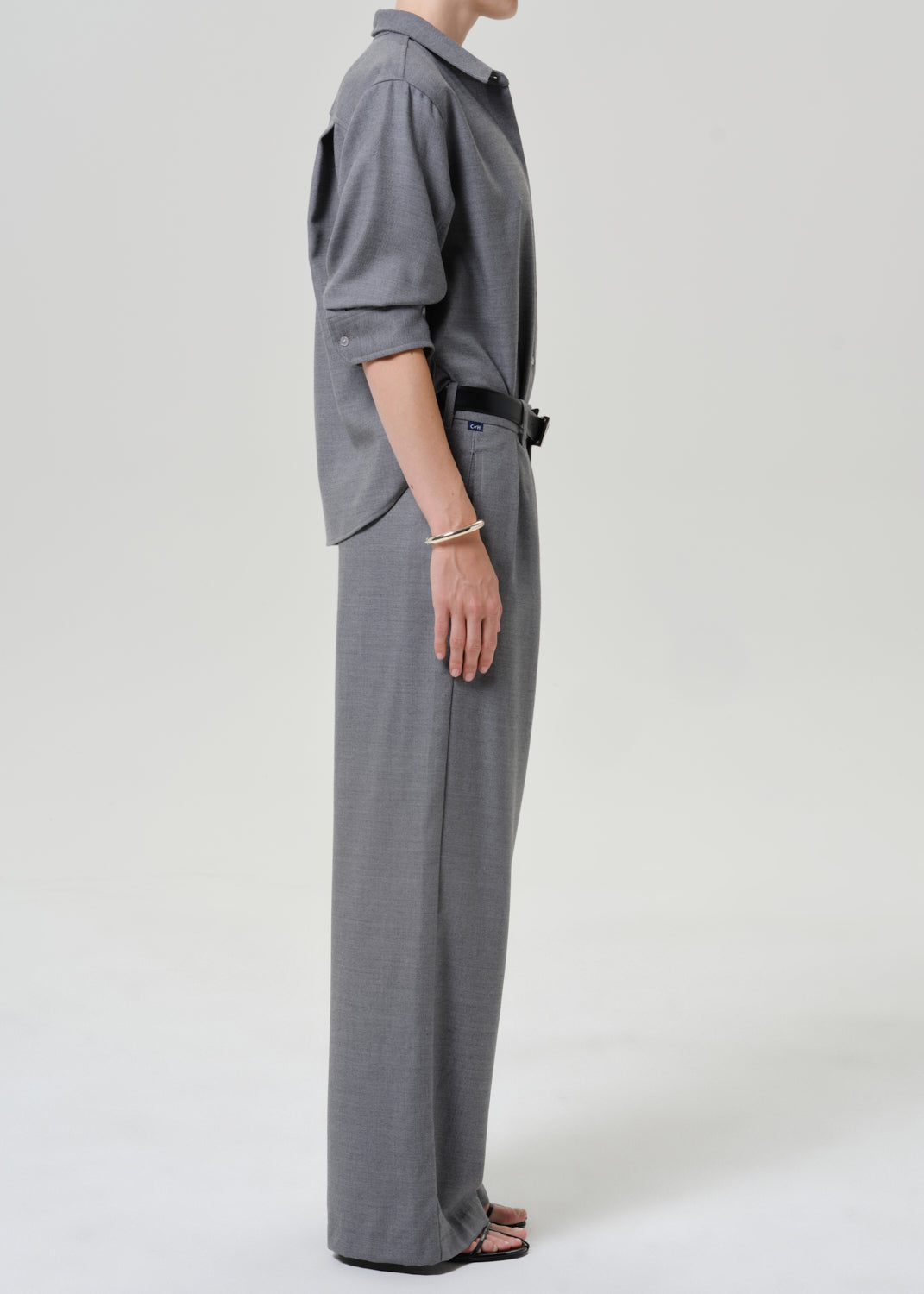 Ines Italian Virgin Wool Trouser in Gris