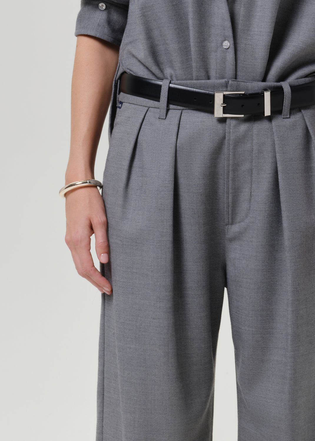 Ines Italian Virgin Wool Trouser in Gris