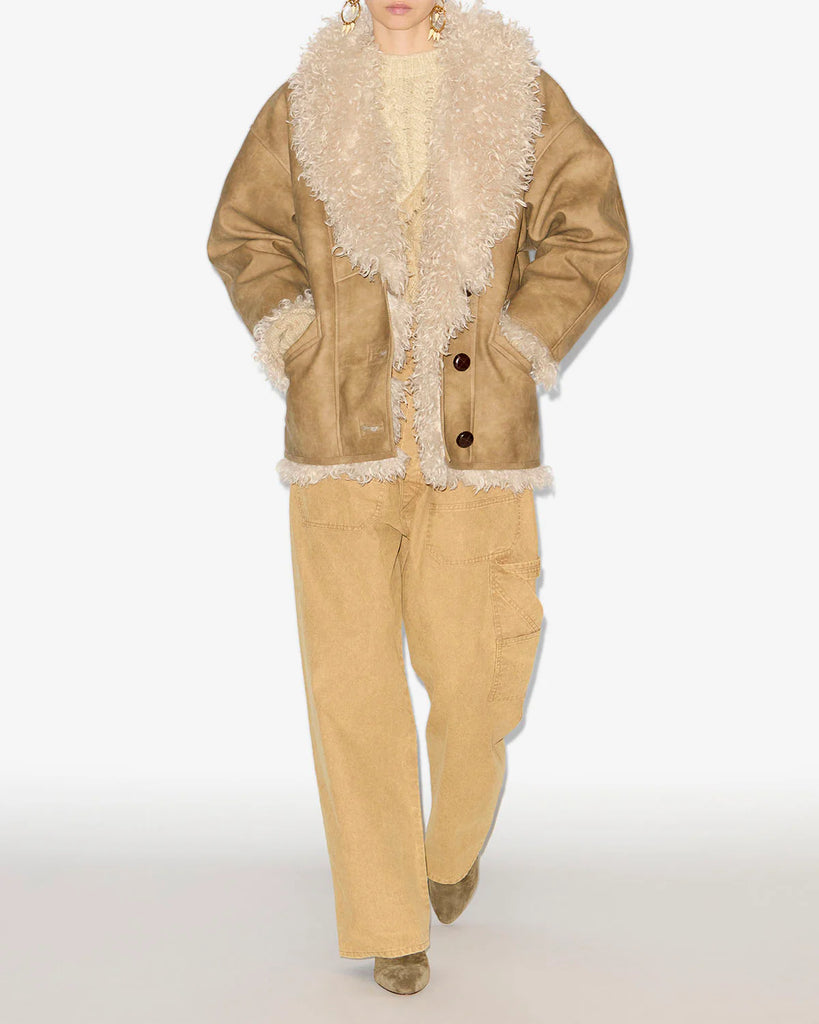 Clea Coat in Taupe
