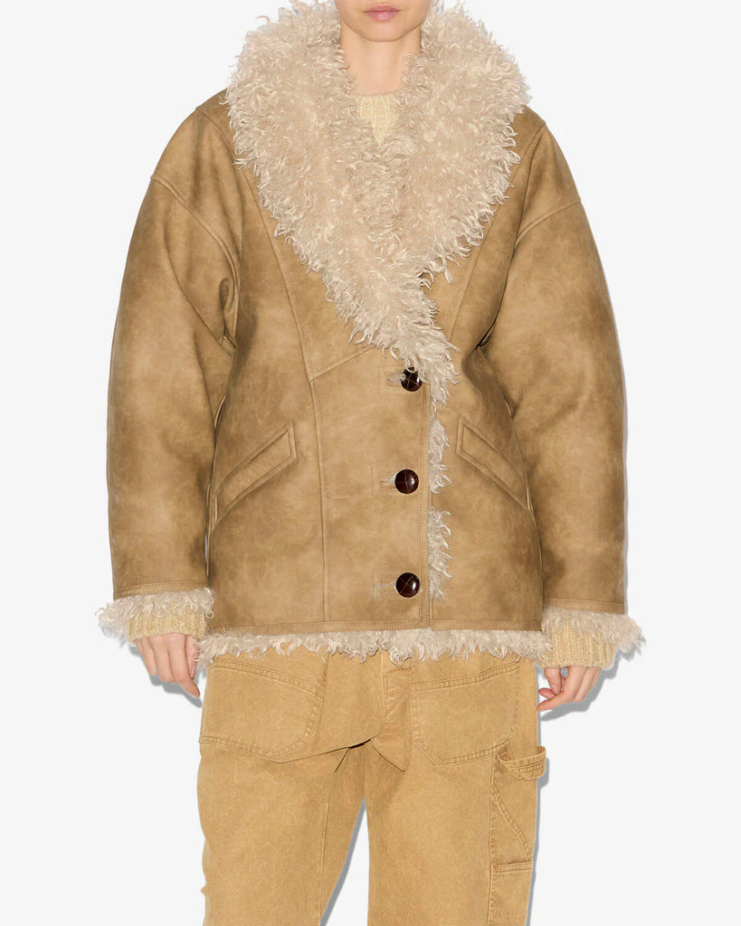 Clea Coat in Taupe