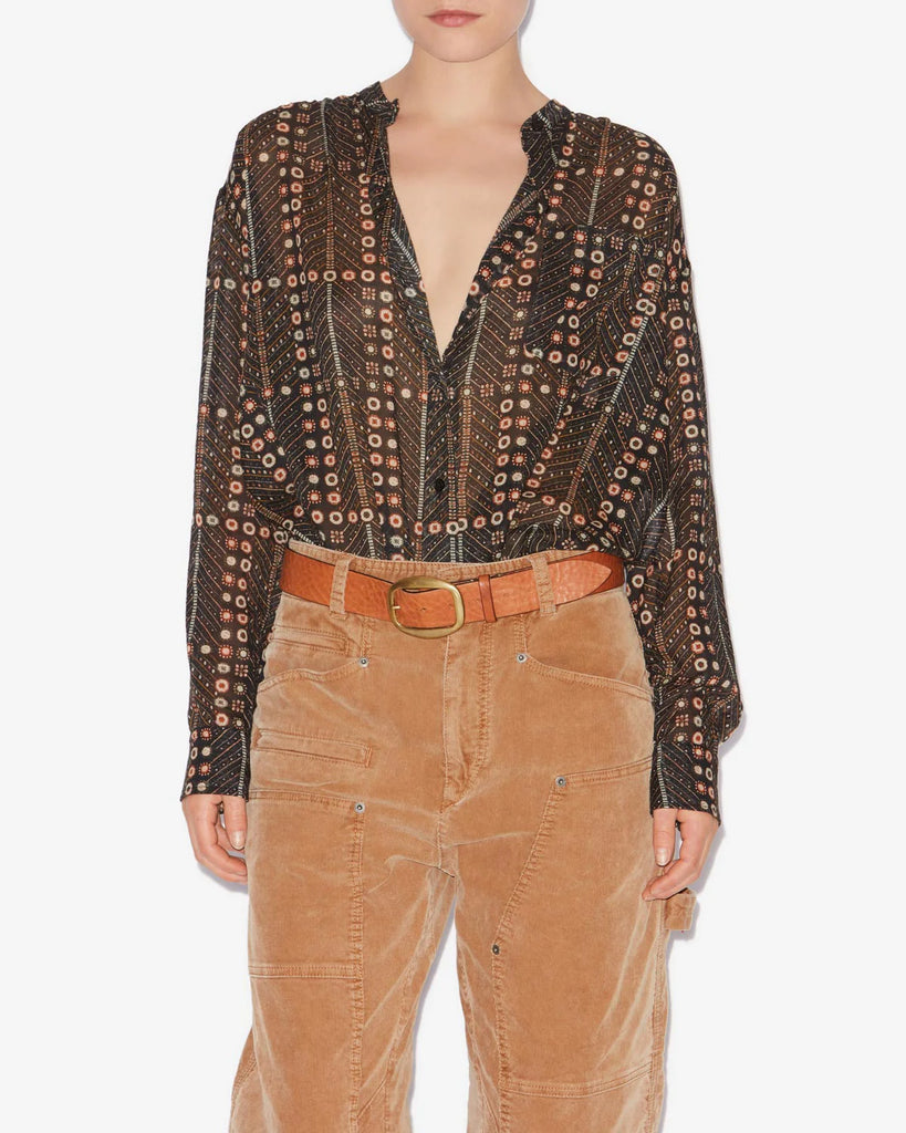 Mexika Top in Faded Black
