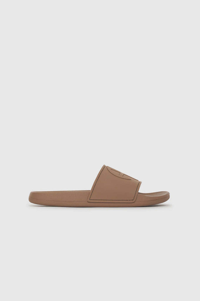Anine Bing Isla Slides in Camel Monogram