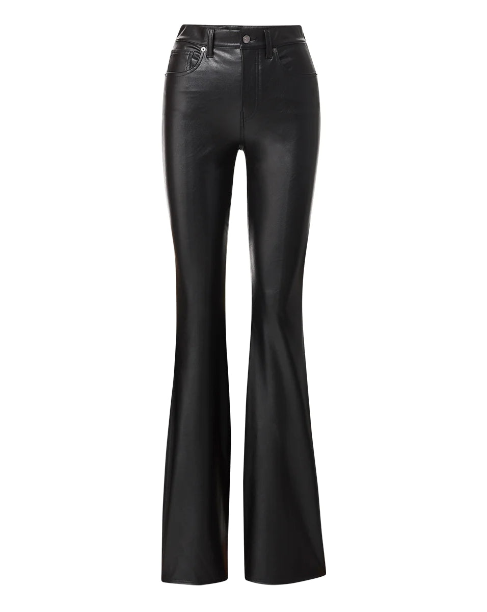 Veronica Beard Beverly Vegan Leather Skinny Flare Pant Black