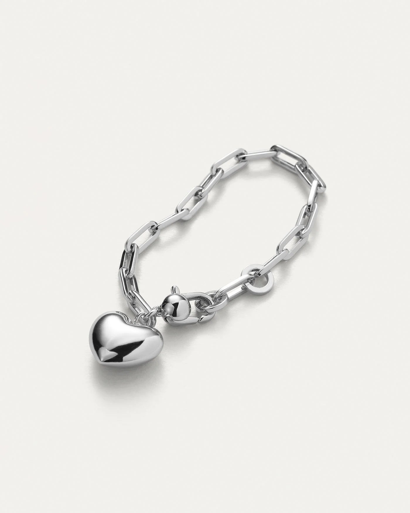 Puffy Heart Bracelet in Silver
