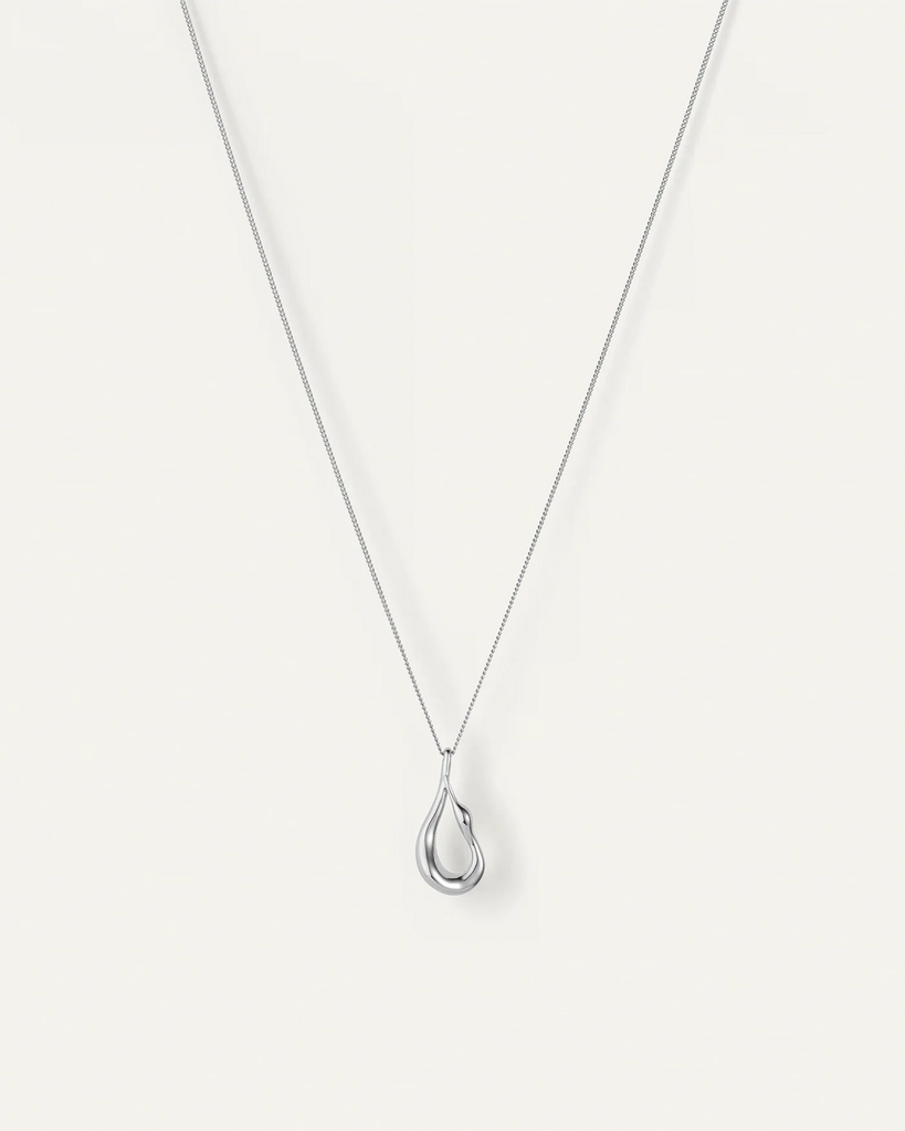 Mini Egret Pendant Necklace in Silver