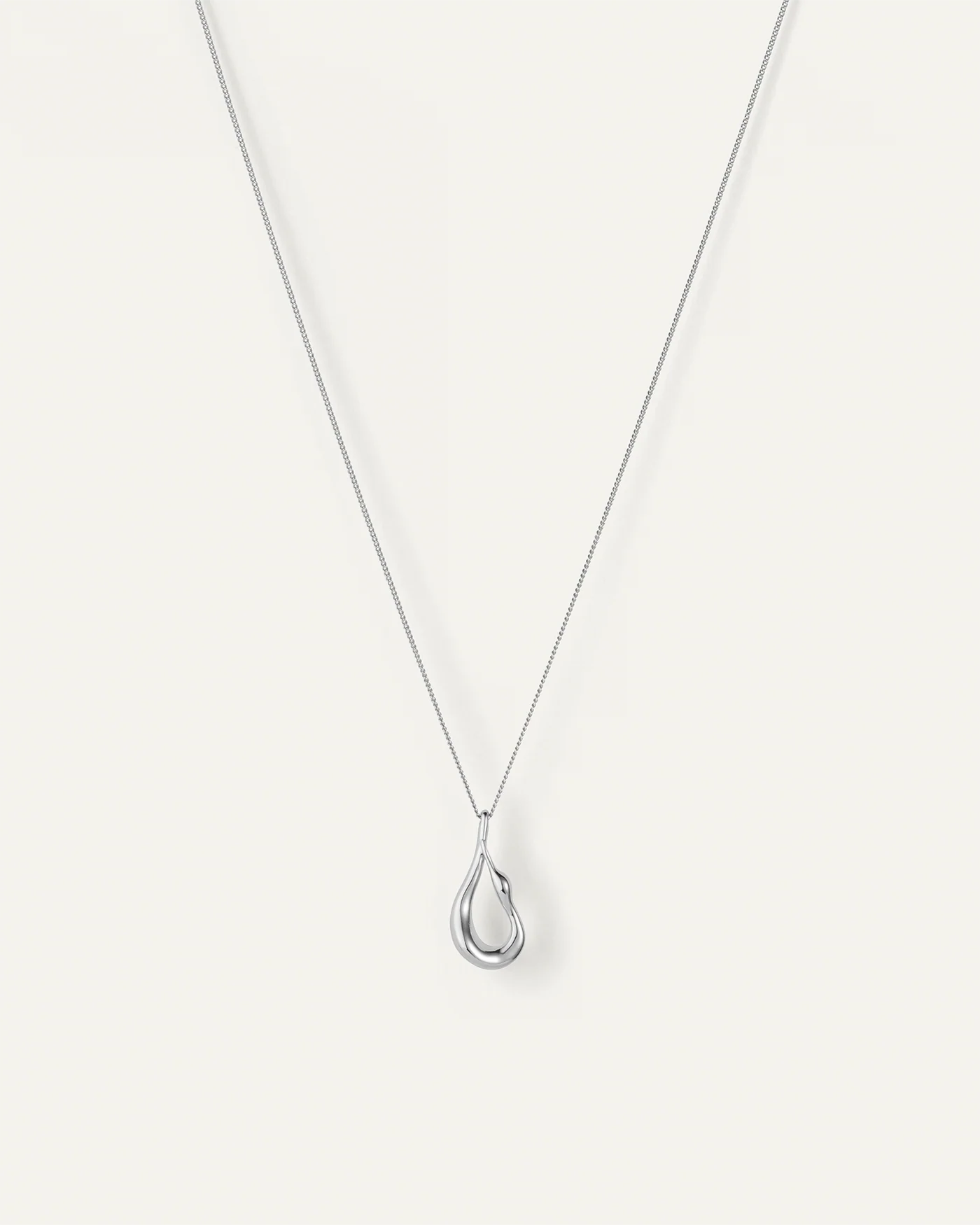 Mini Egret Pendant Necklace in Silver