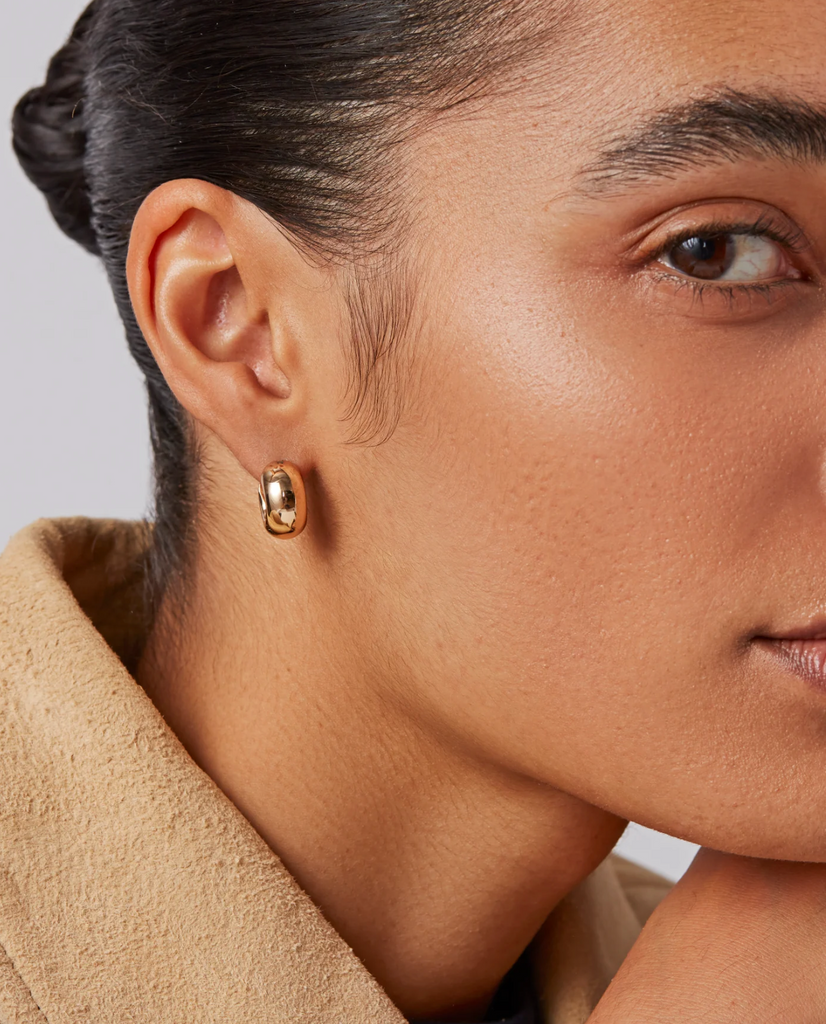 Mini Tome Hoop Earrings in Gold