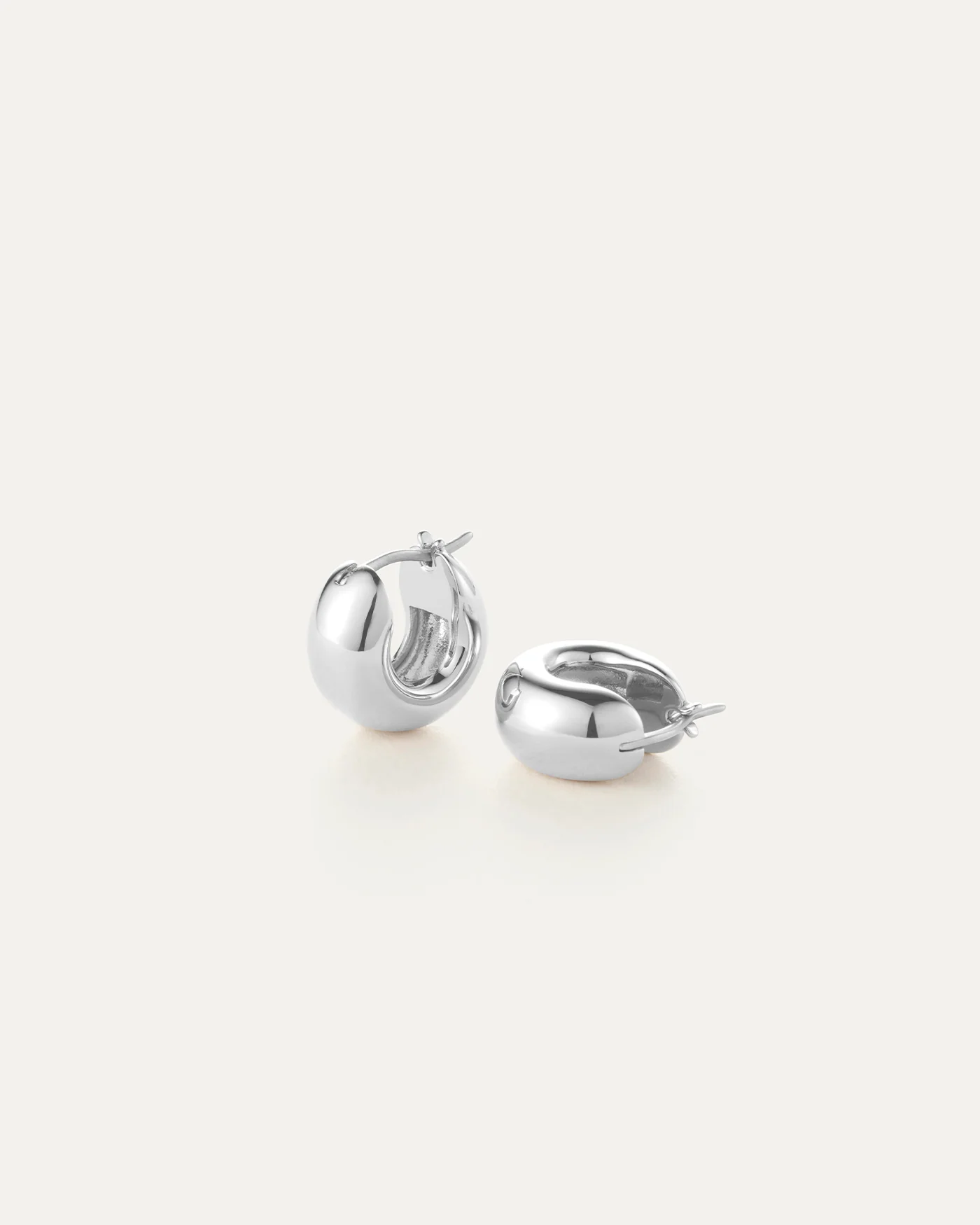 Mini Tome Hoop Earrings in Silver