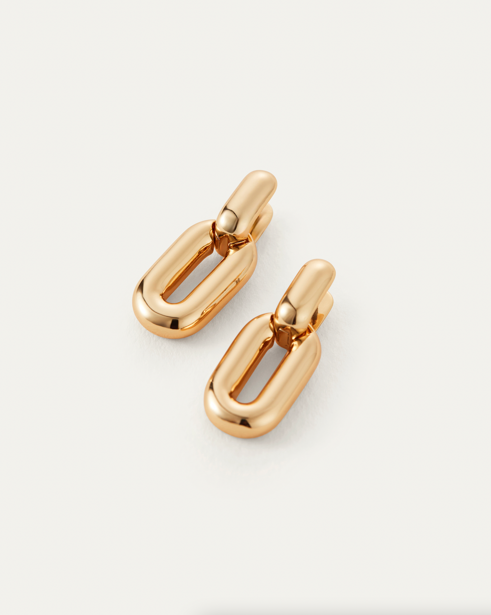 Puffy Detachable Link Earrings in Gold