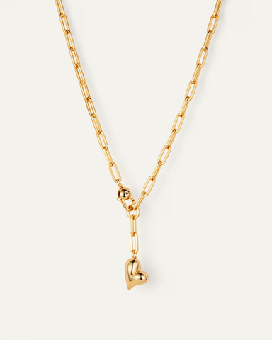 Puffy Heart Necklace in Gold