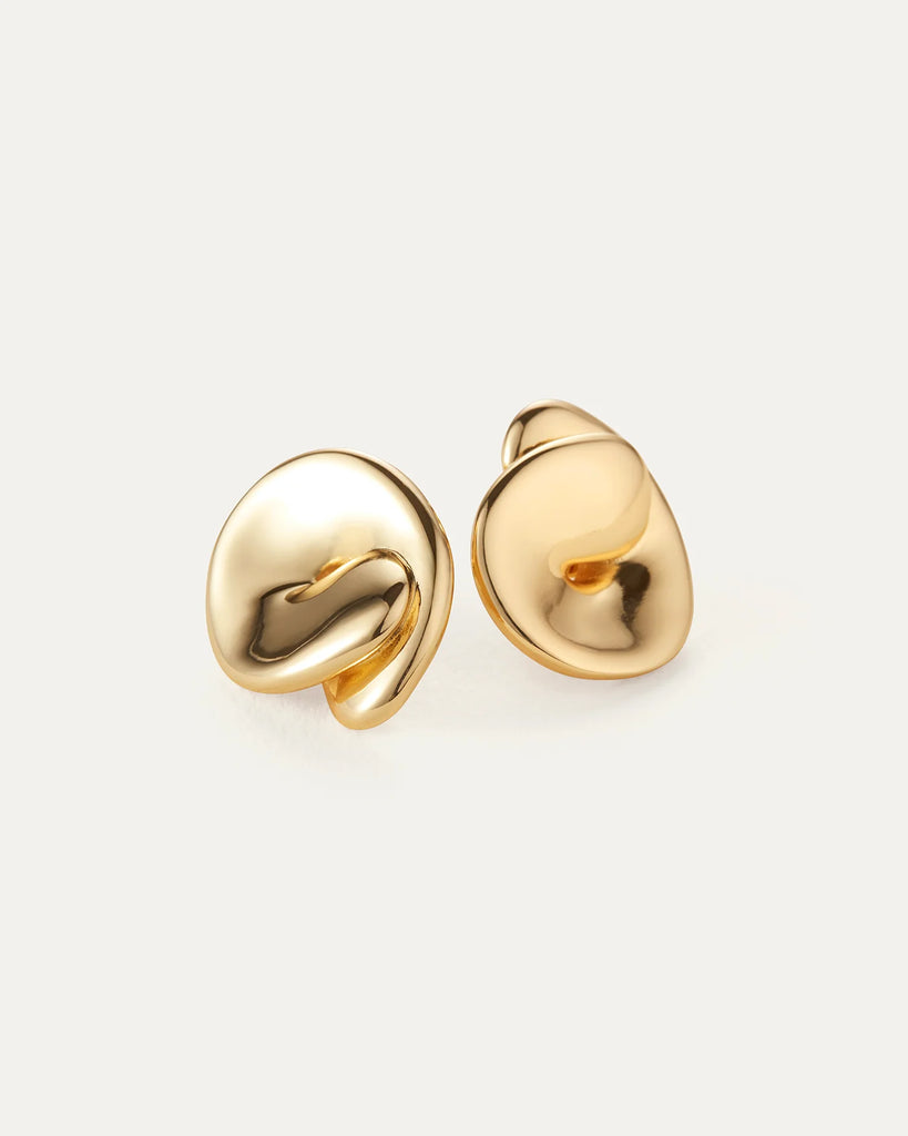 Rio Button Earrings in Gold