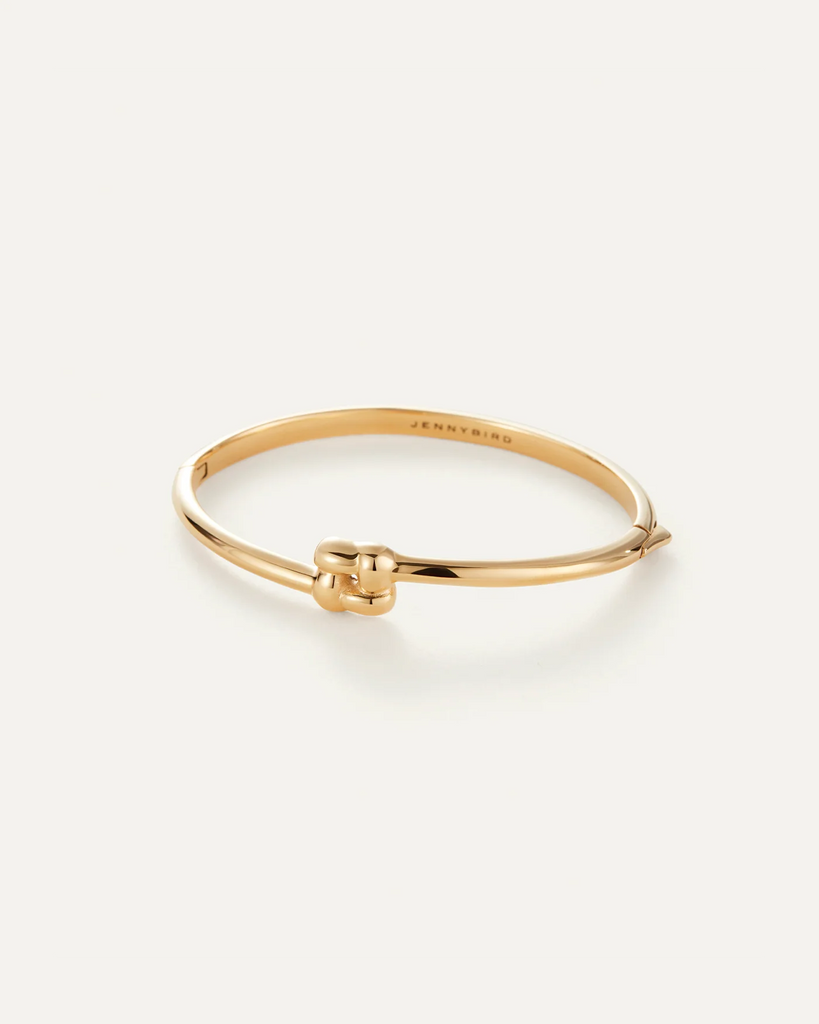 Slim Woven Square Bangle in Gold