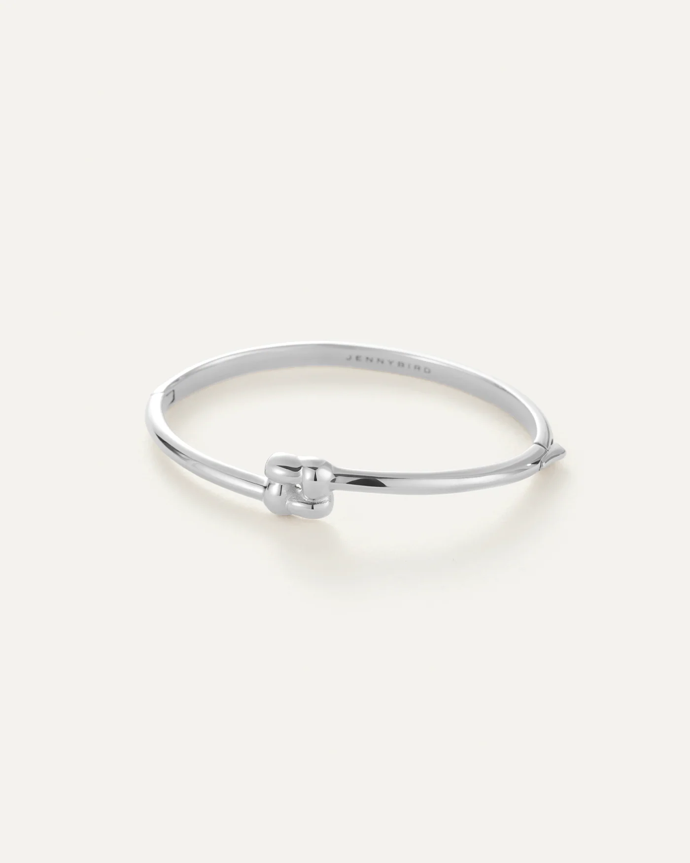 Slim Woven Square Bangle in Silver