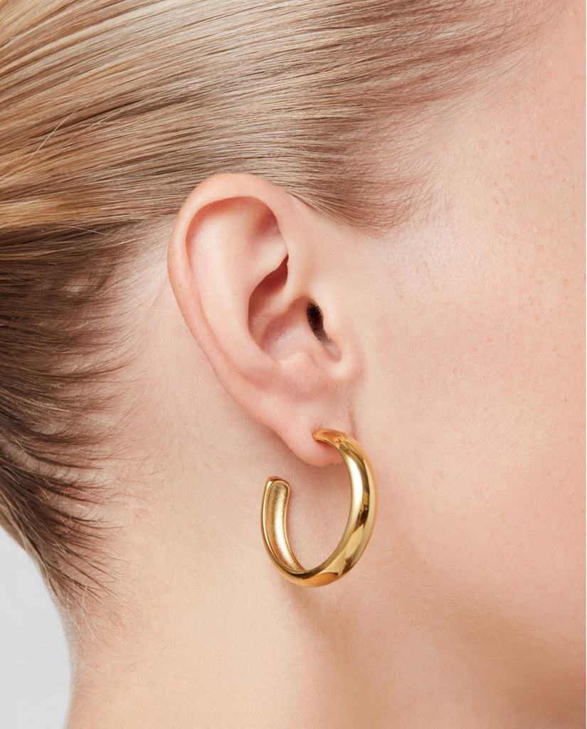 Staple Hoops Large in Gold
