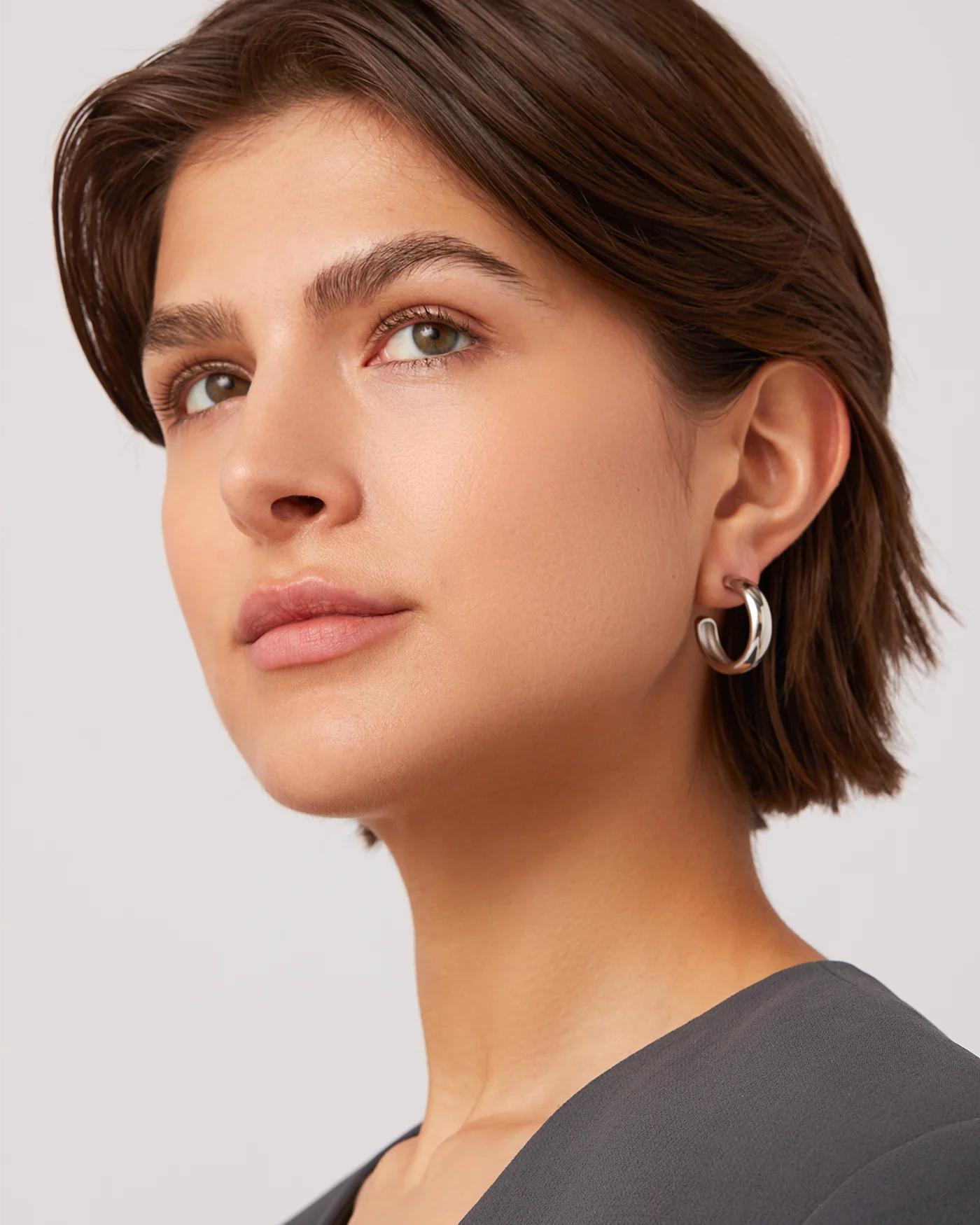 Staple Hoops Medium in Silver