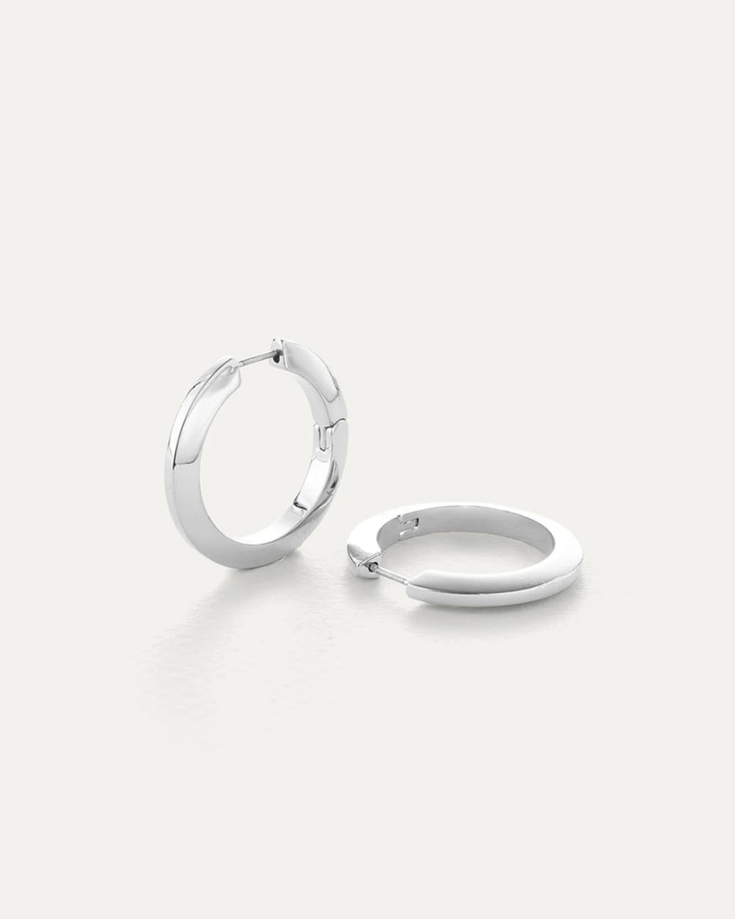 Toni Hinged Hoop Earrings in Silver