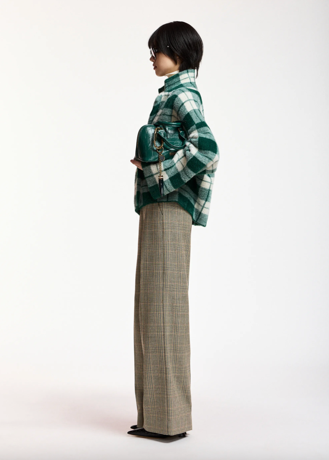 Karreau Check Knitted Jacket in Forst Whisper