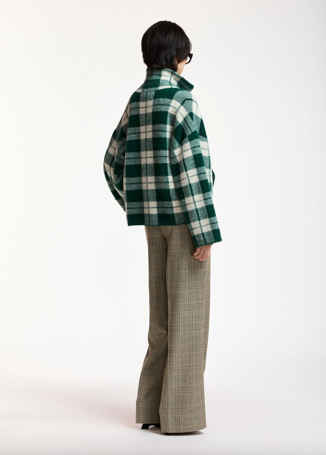 Karreau Check Knitted Jacket in Forst Whisper
