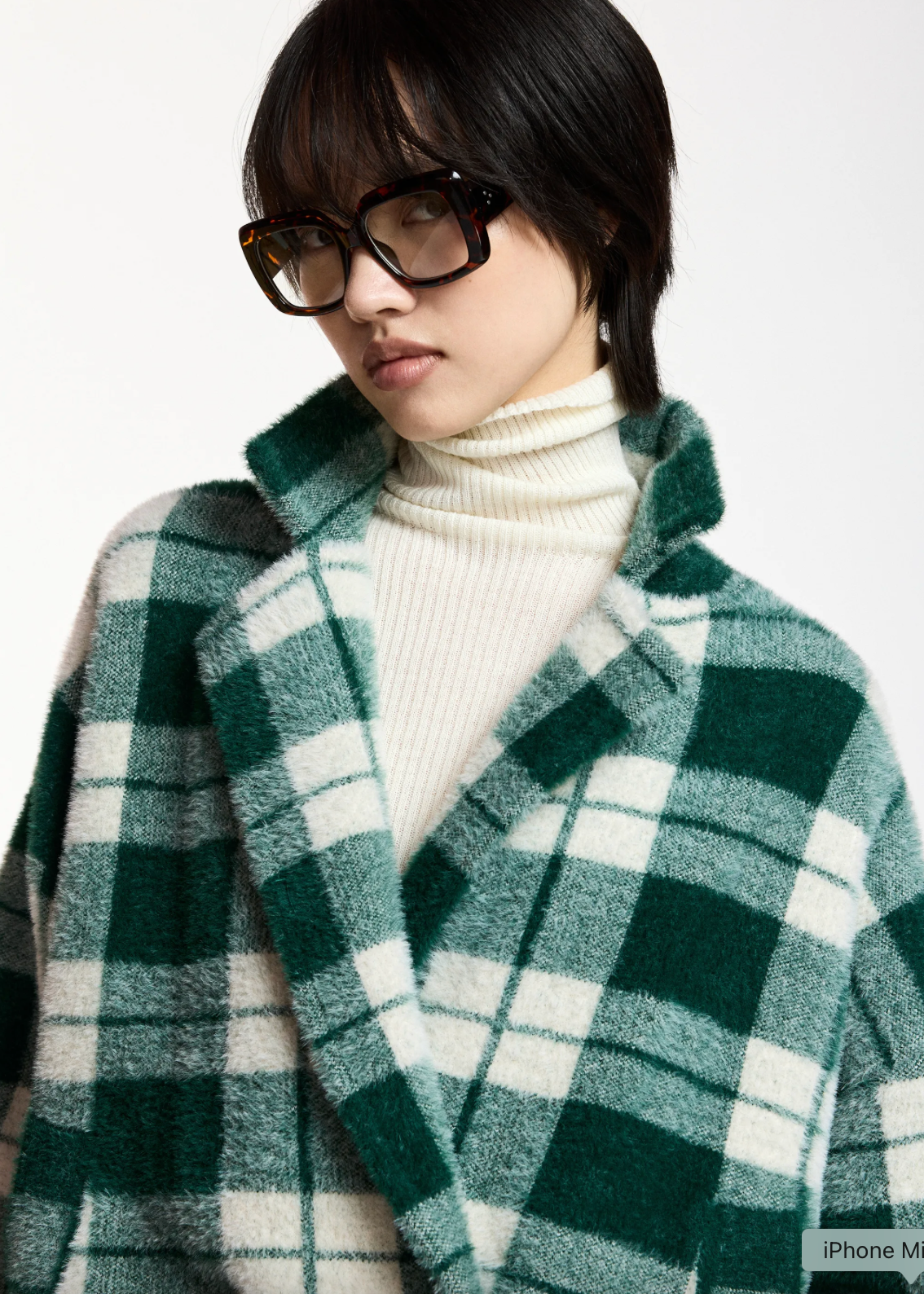 Karreau Check Knitted Jacket in Forst Whisper