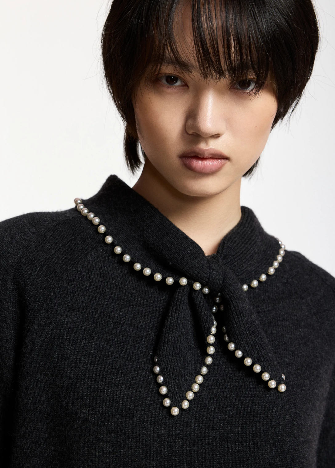 Kasa Pullover with Beads in Steel Pulse