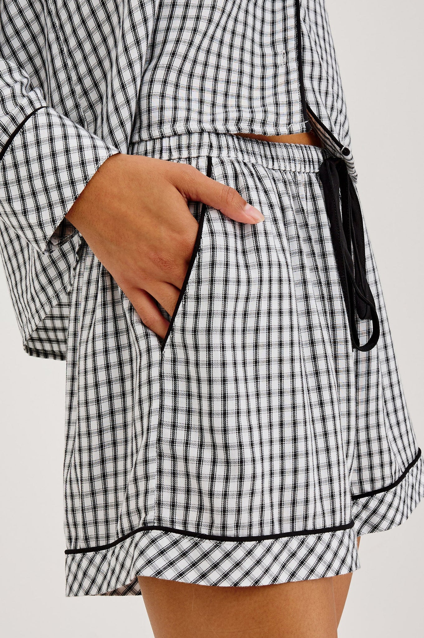 Kellen Pajama Set in Black White Gingham