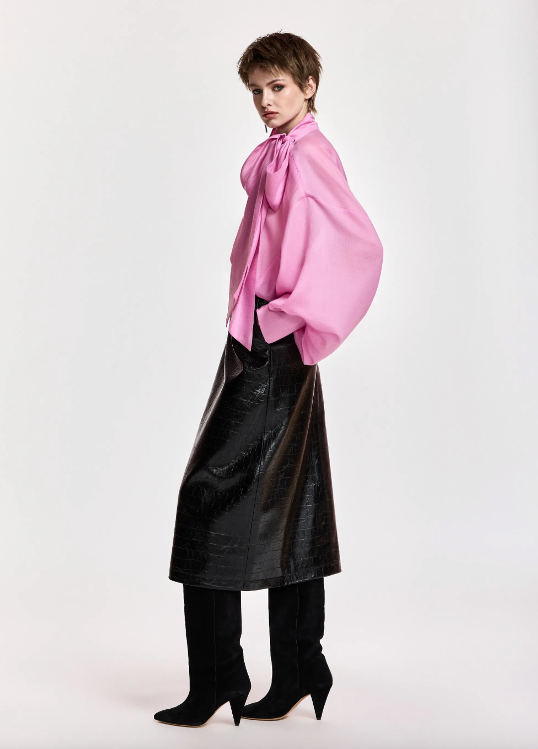 Kind Faux Leather Skirt in Black