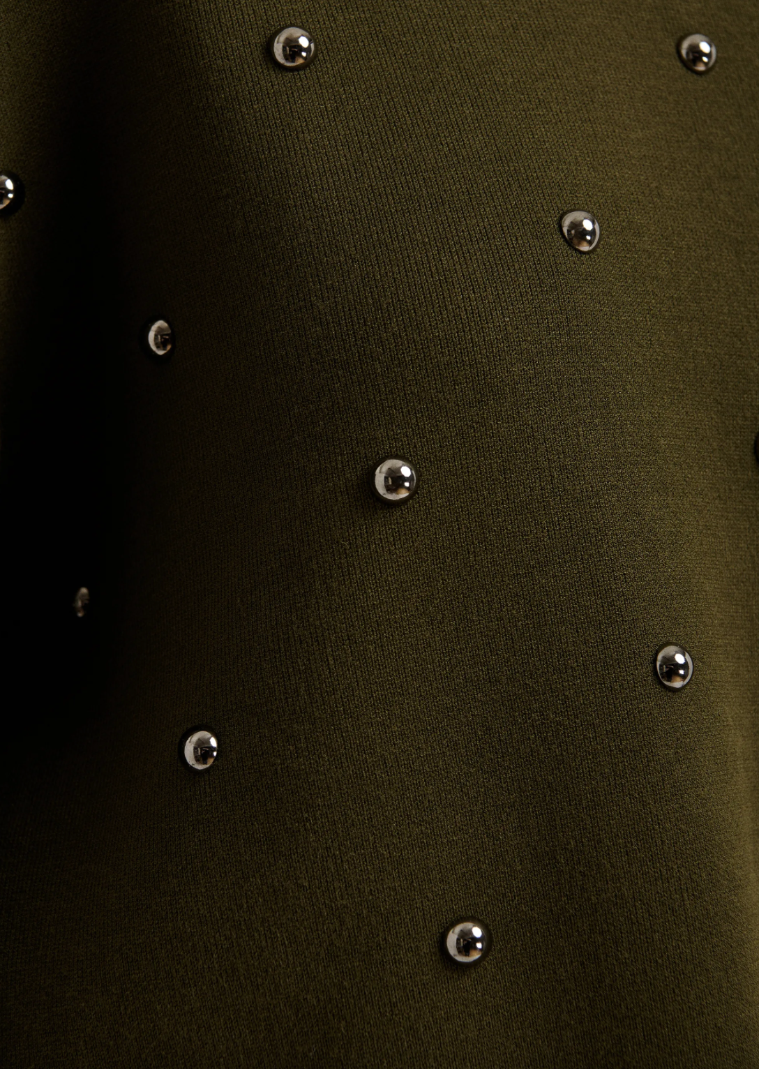 Klou Pullover with Studs in Khaki Mission