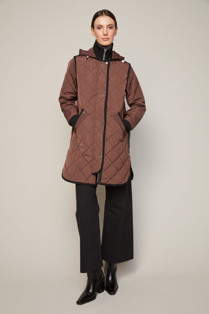 Libby Quilted Coat in Java