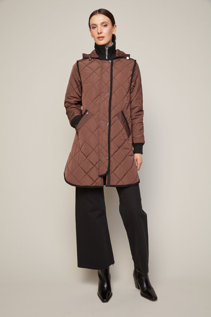 Libby Quilted Coat in Java