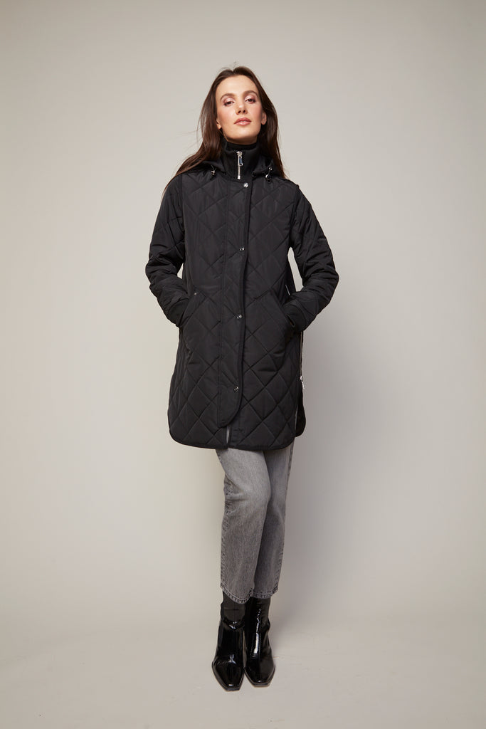 Libby Quilted Coat in Black