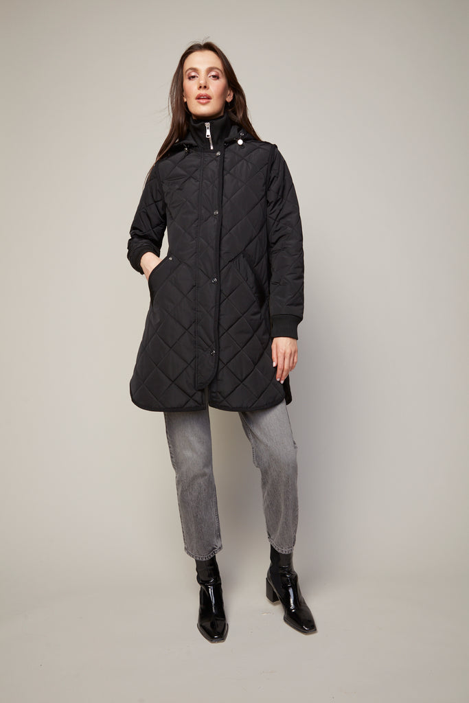 Libby Quilted Coat in Black