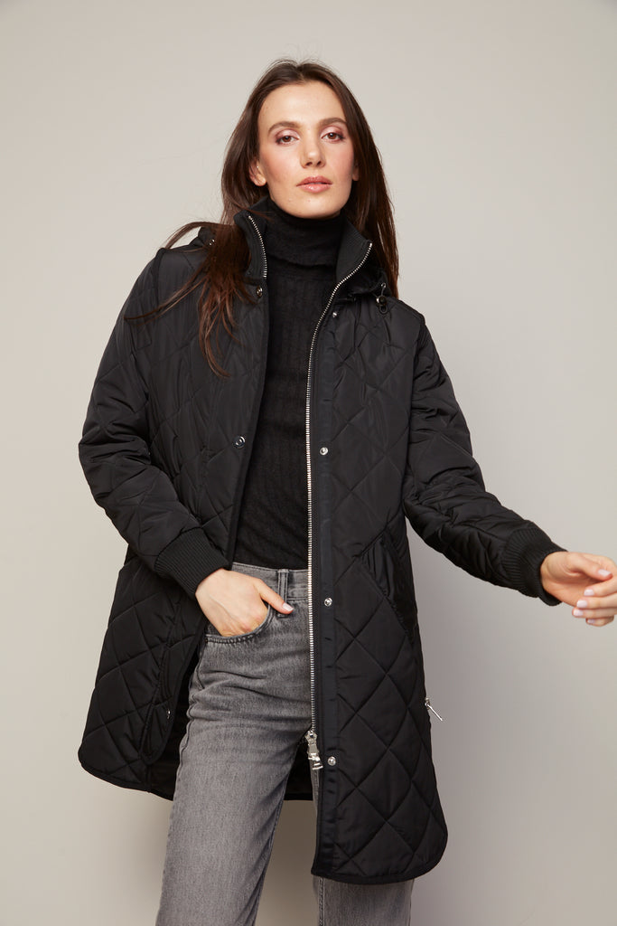 Libby Quilted Coat in Black