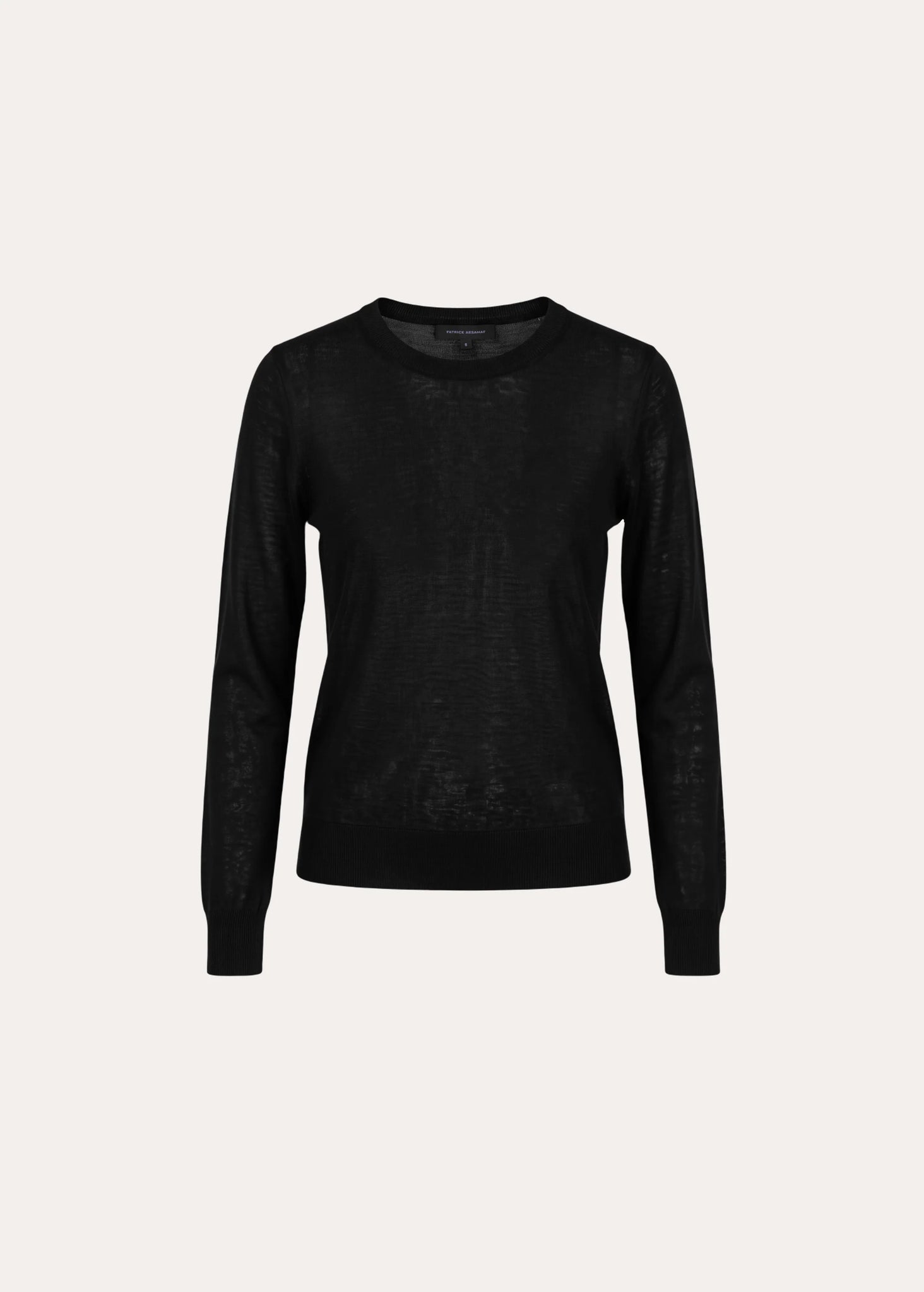 LS Extrafine Merino Classic Crew in Black