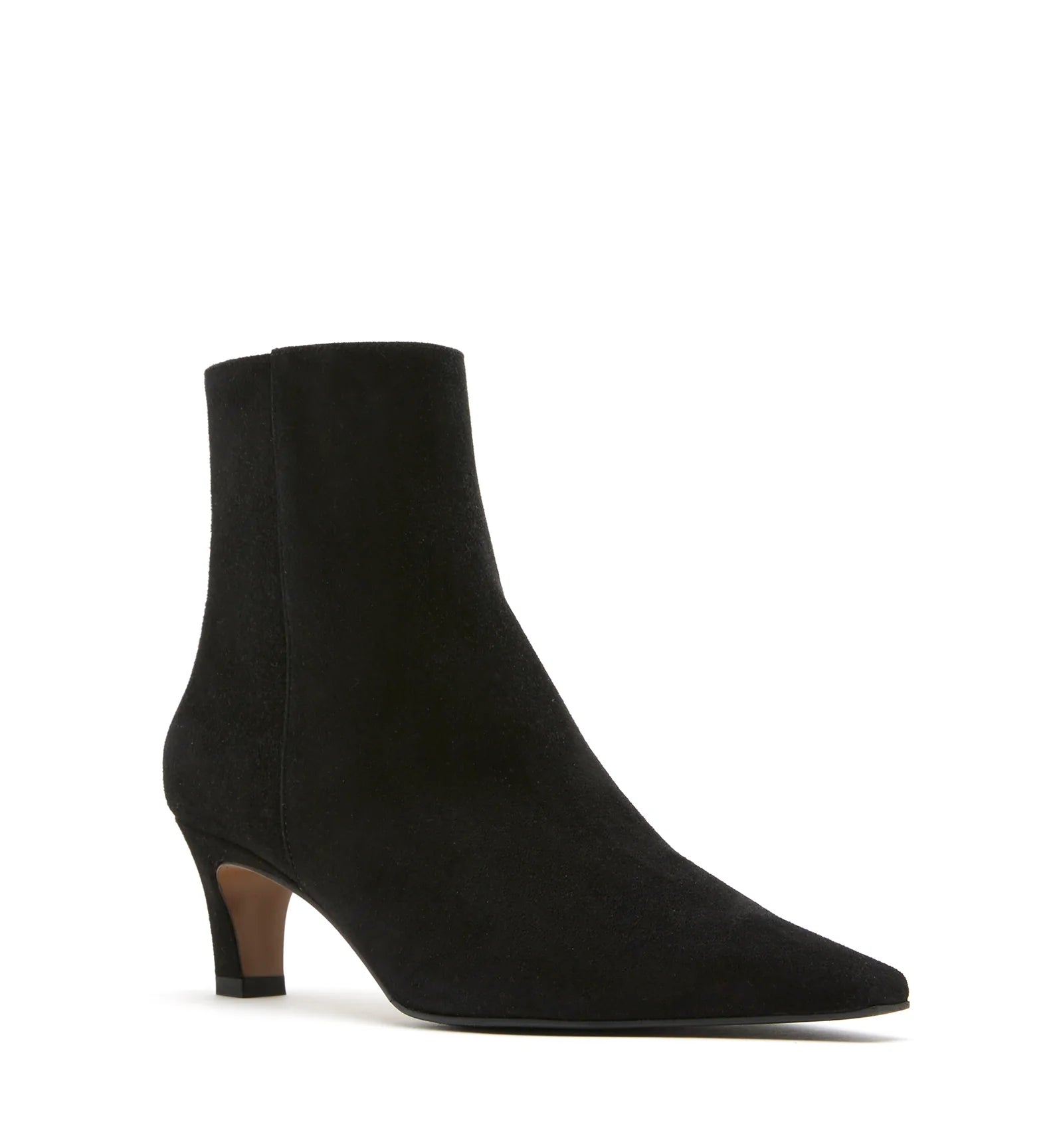 Bev Suede Heeled Bootie in Black