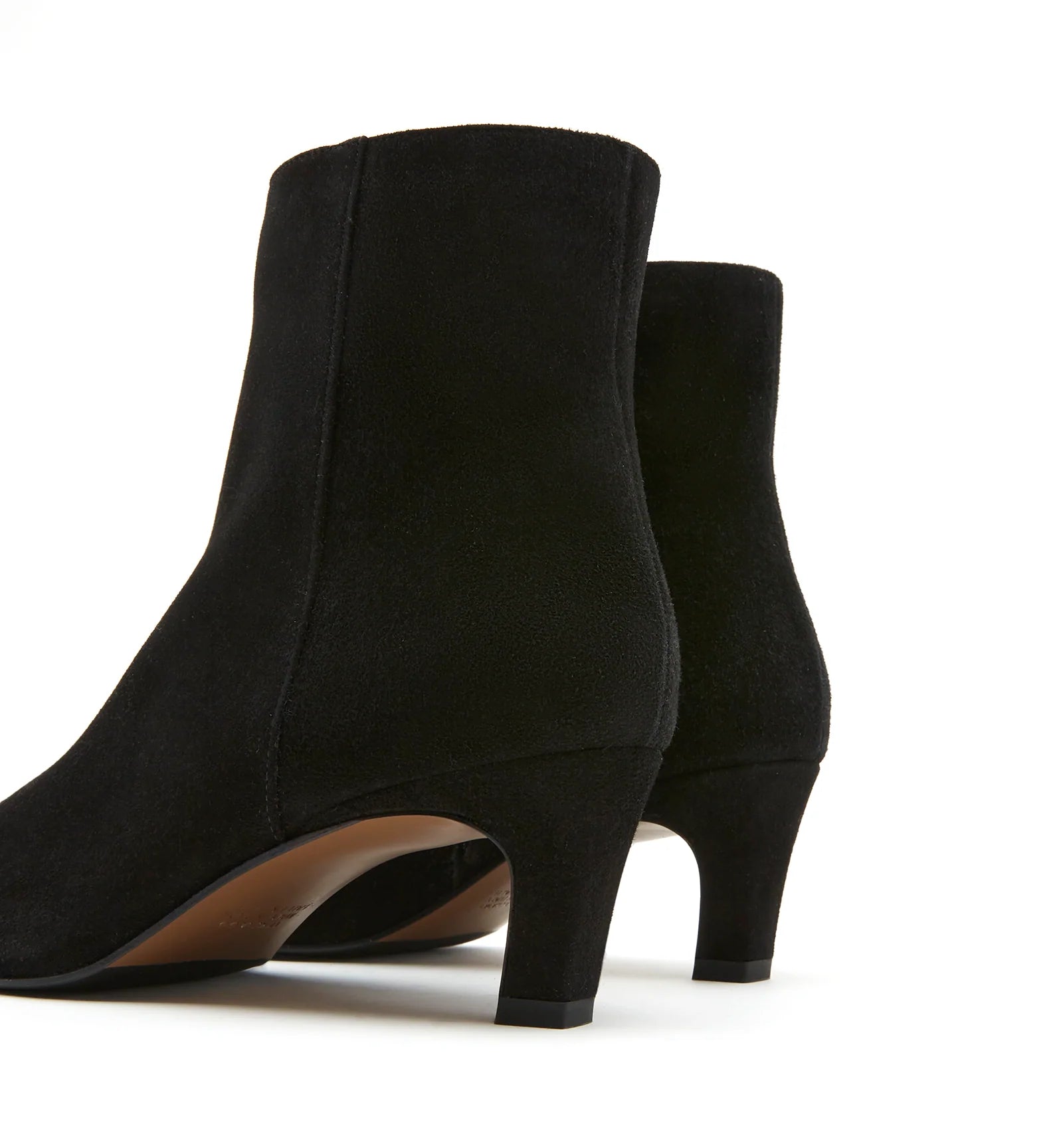 Bev Suede Heeled Bootie in Black