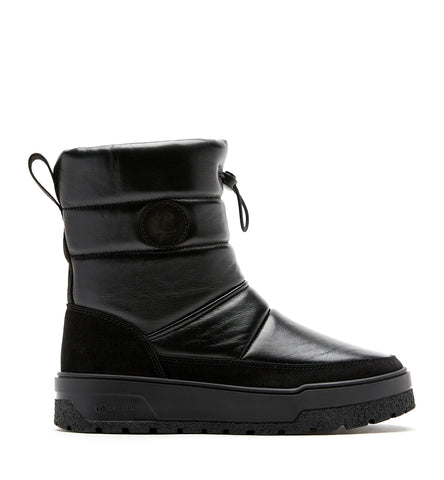 Eric Shearling-Lined Leather Bootie in Black