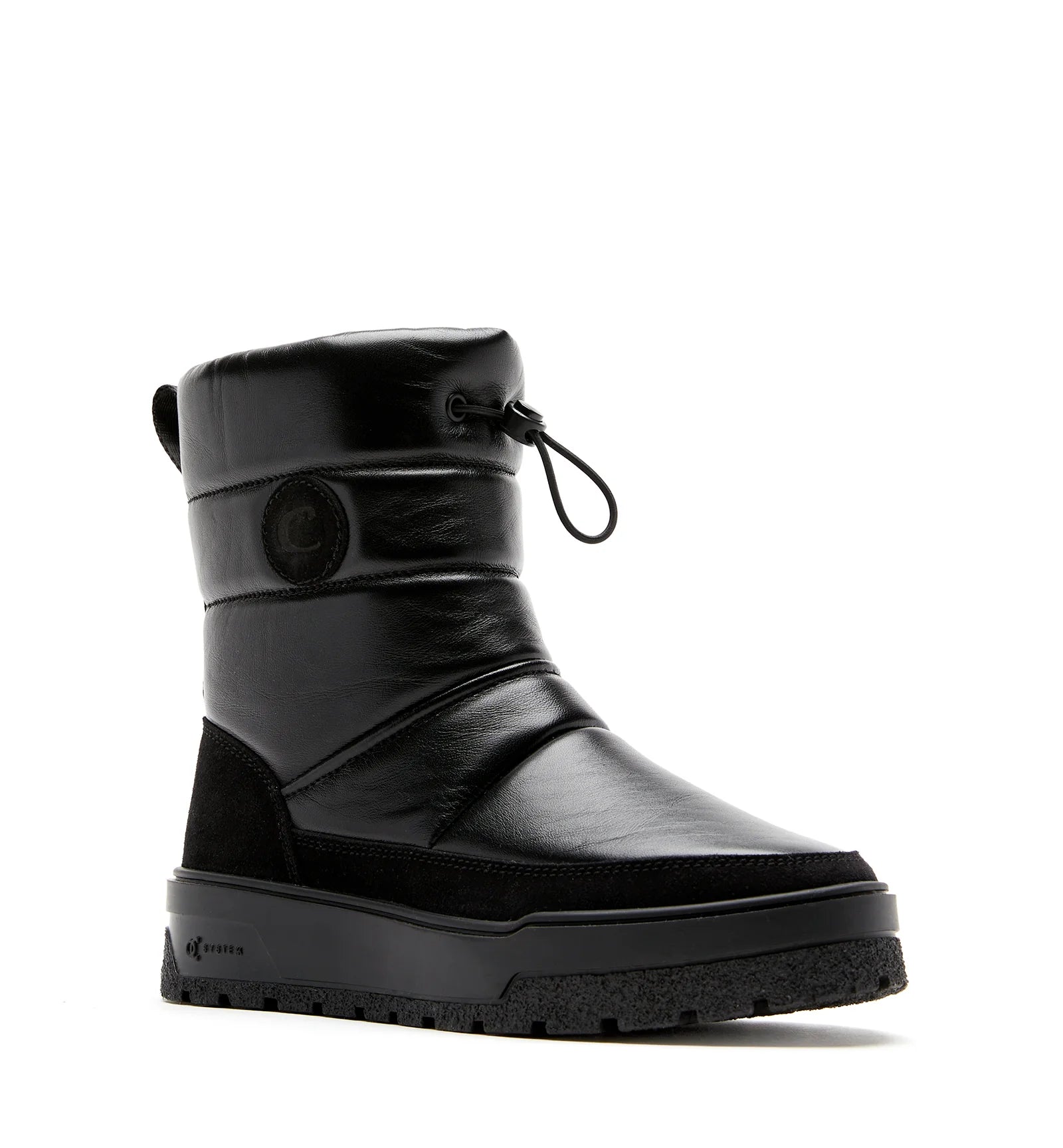 Eric Shearling-Lined Leather Bootie in Black