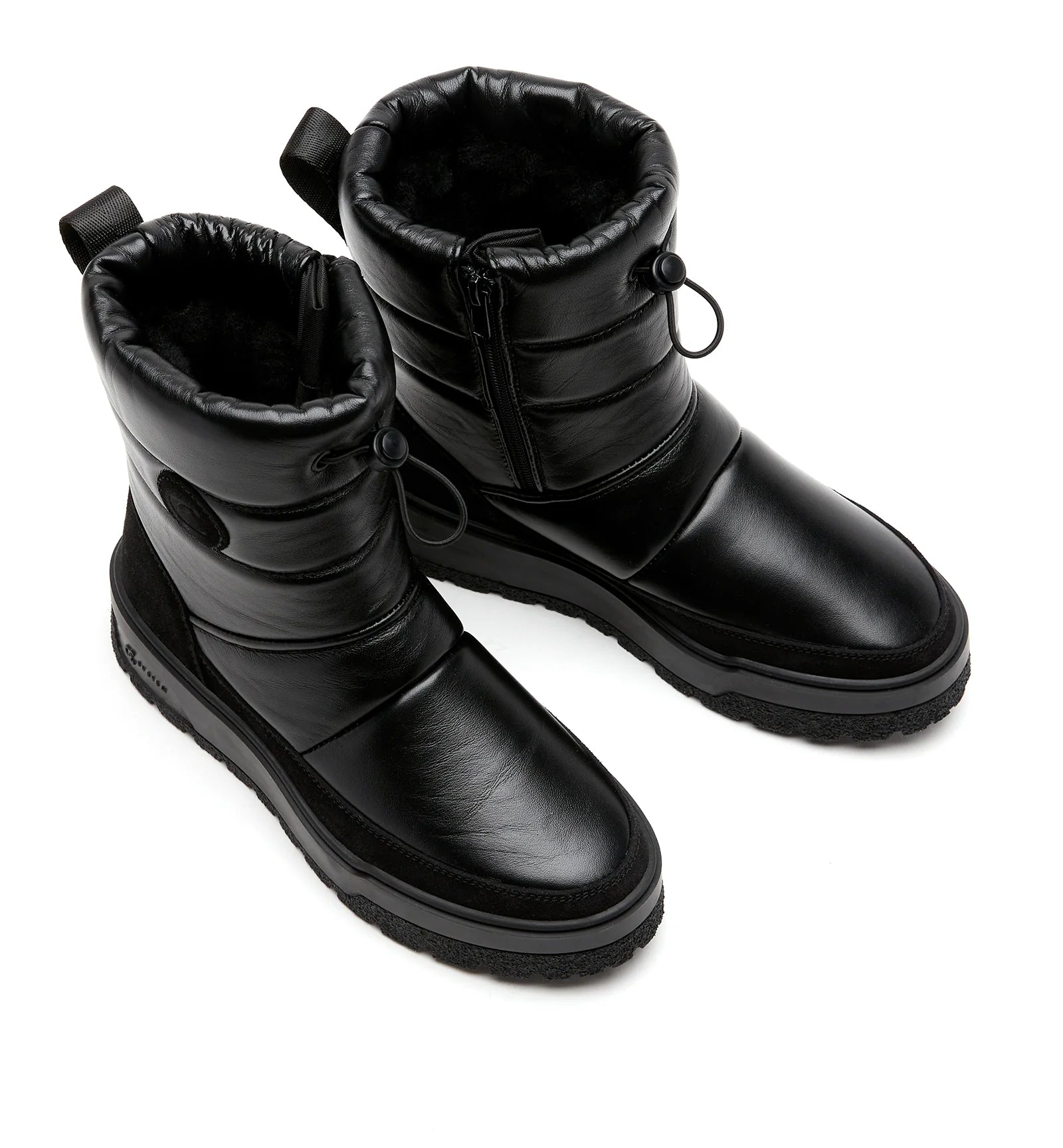 Eric Shearling-Lined Leather Bootie in Black