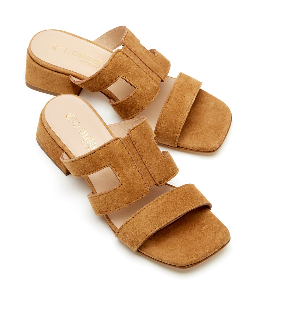 Fifi Suede Sandal in Tobacco