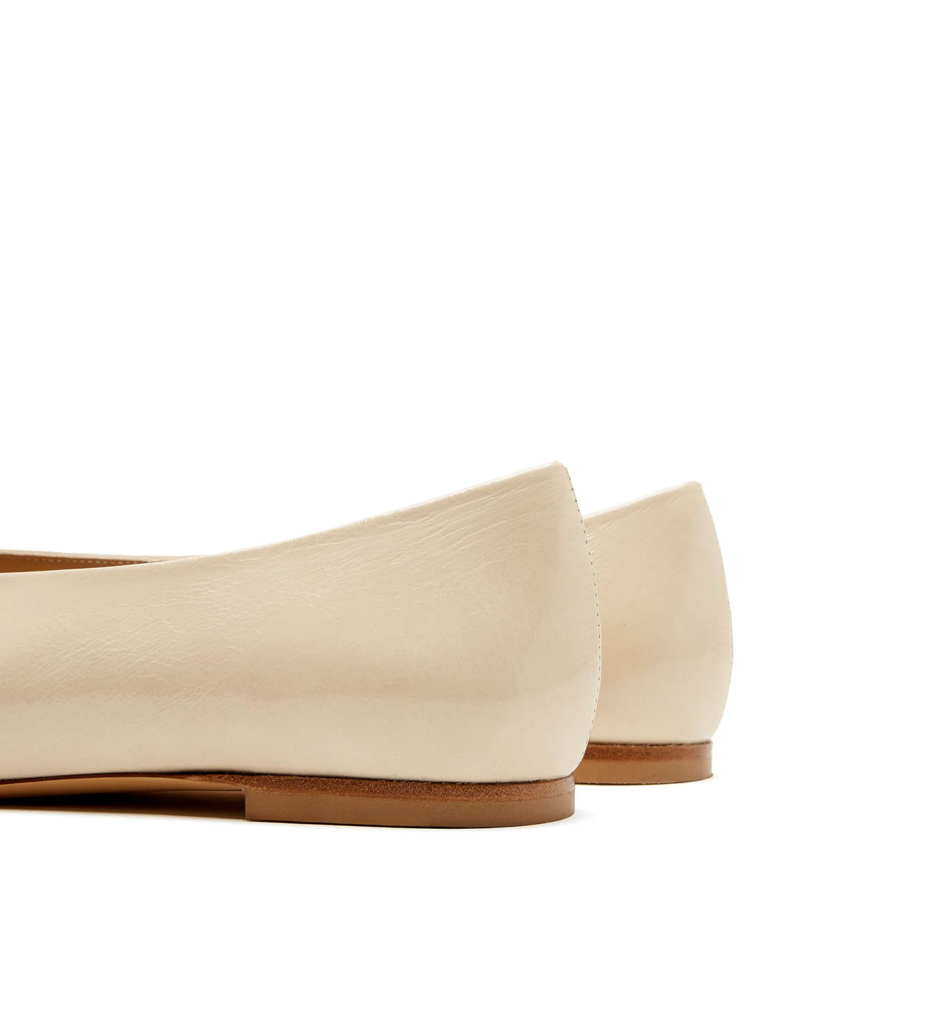 Jersey Leather Flat in Beige