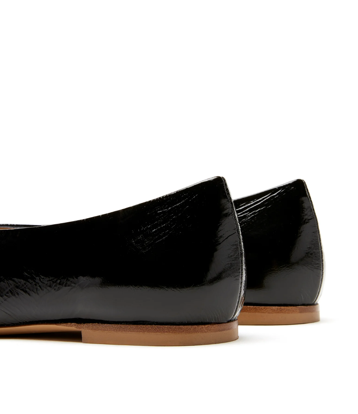 Jersey Leather Flat in Black