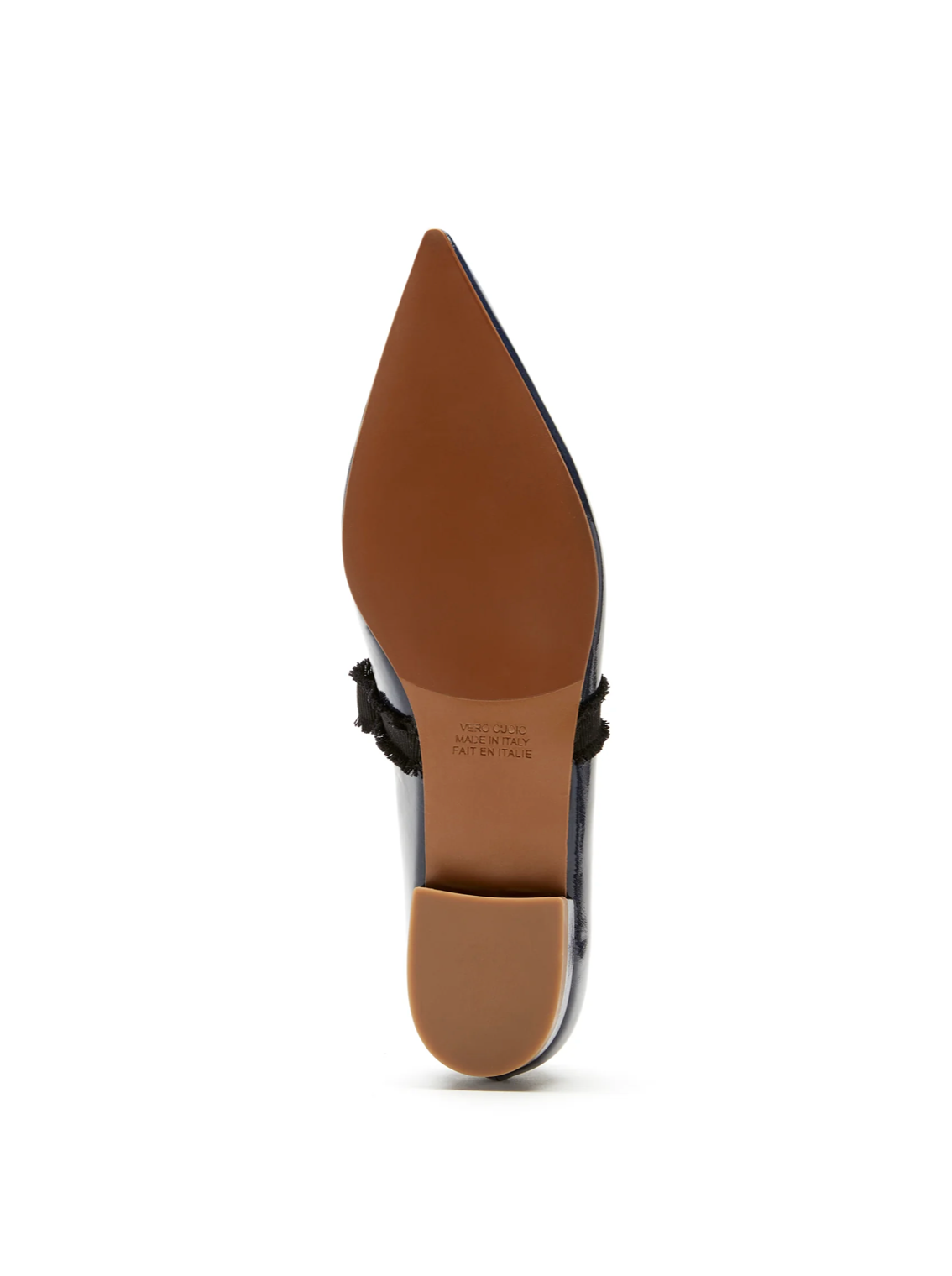 Journey Crushed Leather Flat in Navy