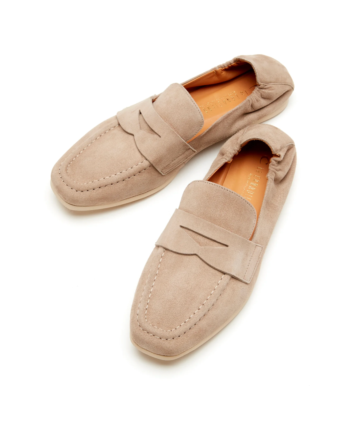Kitson Suede Loafer in Stone