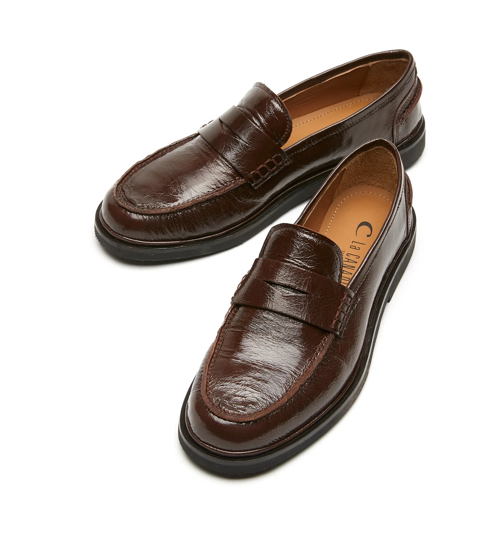 Magnet Crushed Leather Loafer in Brown