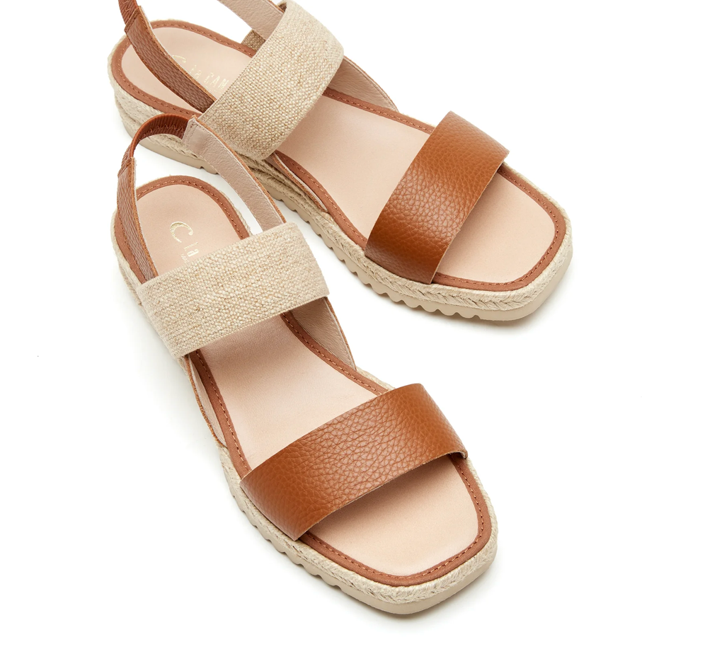 Rowena Sandal in Cognac Pebble