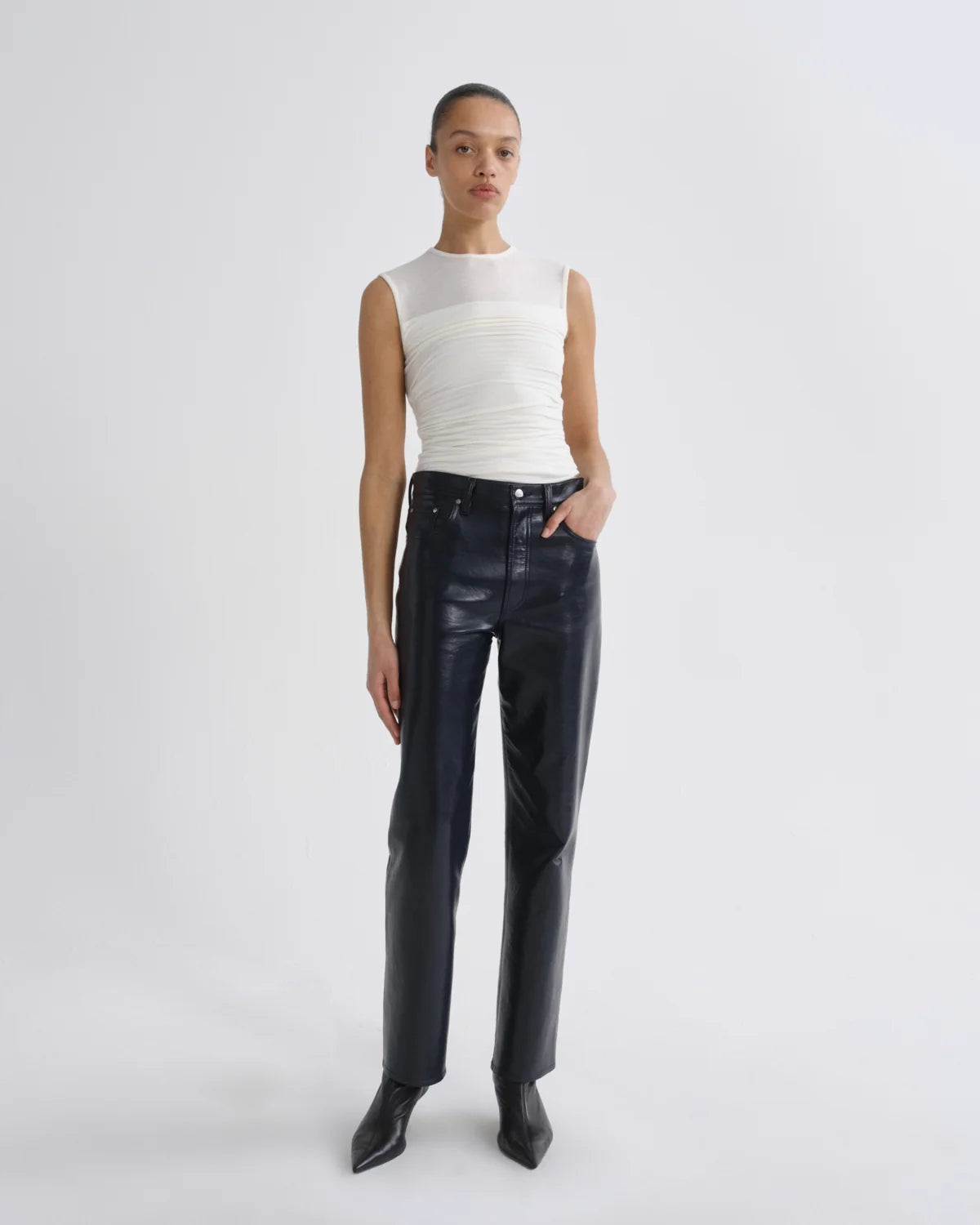 Lana Jean Recycled Leather in Navy