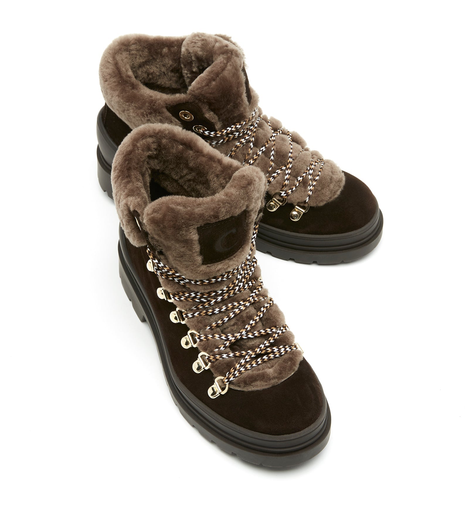 Laugh Shearling Lined Suede Bootie in Brunette